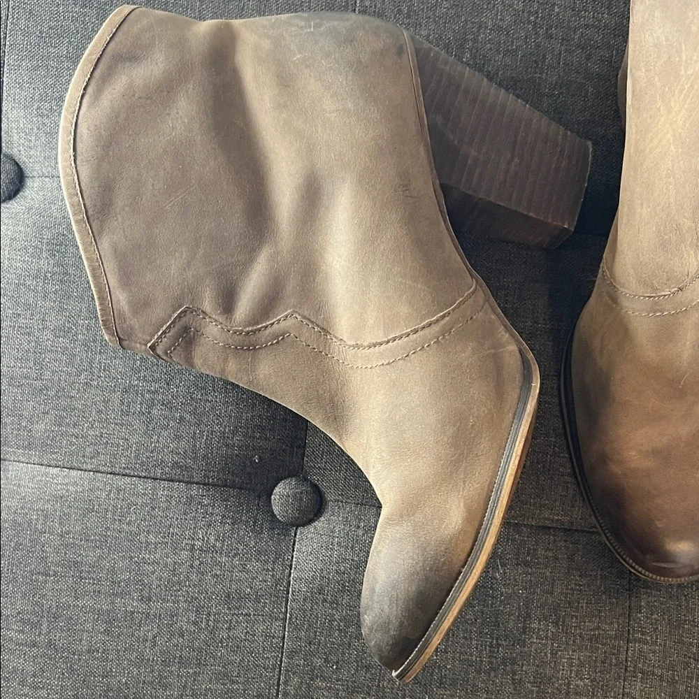 Aldo Taupe Ankle Booties with Tassel Zipper